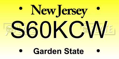 S60KCW New Jersey License Plate