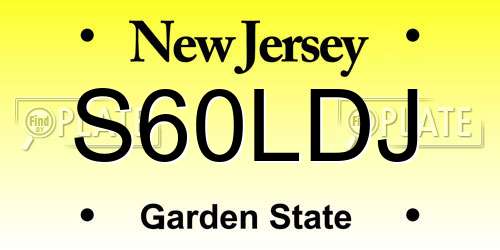 S60LDJ New Jersey License Plate