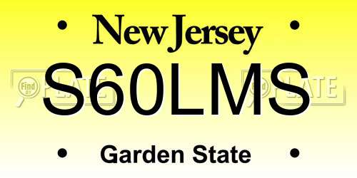 S60LMS New Jersey License Plate