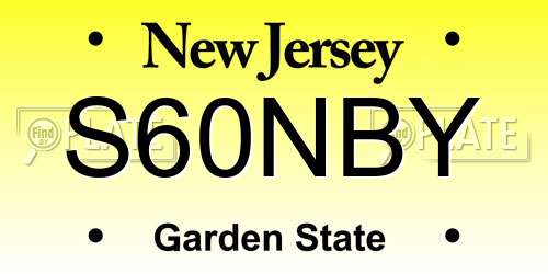 S60NBY New Jersey License Plate