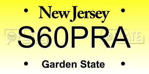 S60PRA New Jersey License Plate