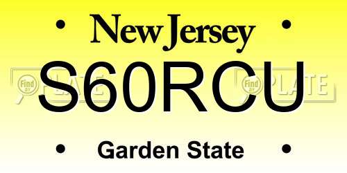 S60RCU New Jersey License Plate