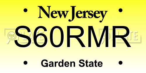 S60RMR New Jersey License Plate