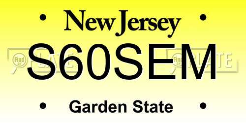 S60SEM New Jersey License Plate