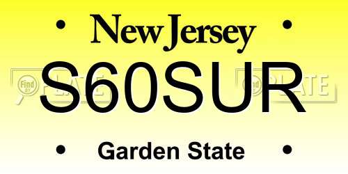 S60SUR New Jersey License Plate