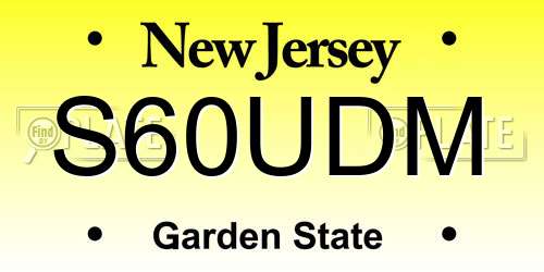 S60UDM New Jersey License Plate