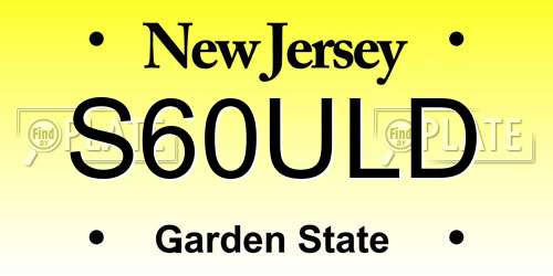S60ULD New Jersey License Plate