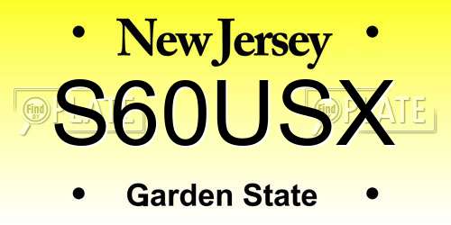 S60USX New Jersey License Plate