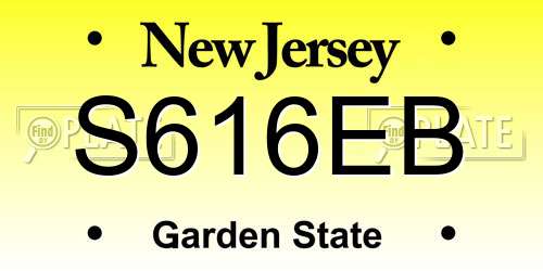 S616EB New Jersey License Plate