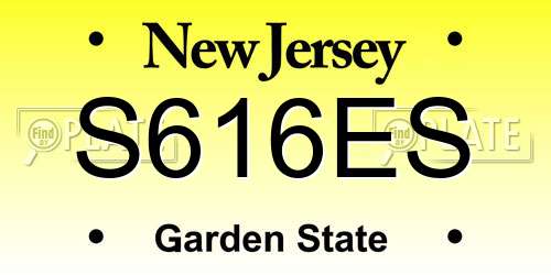 S616ES New Jersey License Plate