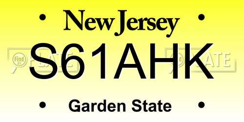 S61AHK New Jersey License Plate