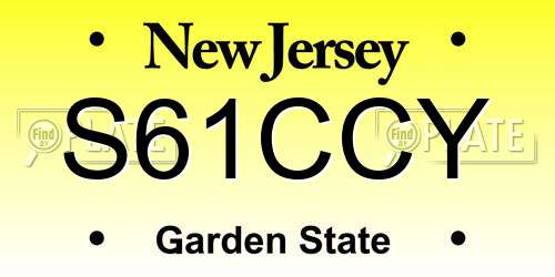S61CCY New Jersey License Plate