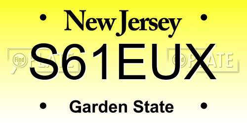 S61EUX New Jersey License Plate