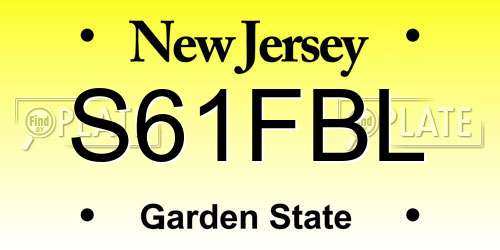 S61FBL New Jersey License Plate