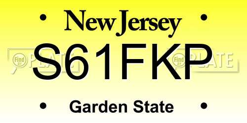 S61FKP New Jersey License Plate