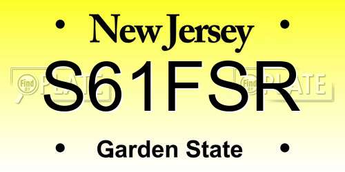S61FSR New Jersey License Plate