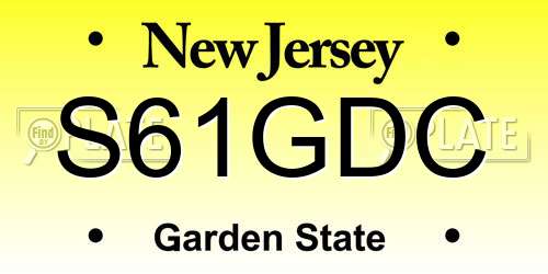 S61GDC New Jersey License Plate