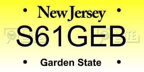 S61GEB New Jersey License Plate