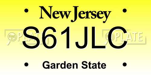 S61JLC New Jersey License Plate