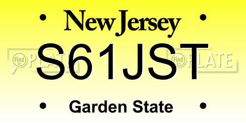S61JST New Jersey License Plate