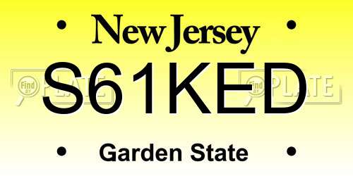 S61KED New Jersey License Plate