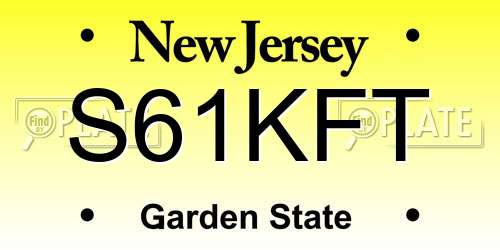 S61KFT New Jersey License Plate
