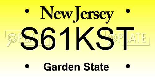 S61KST New Jersey License Plate