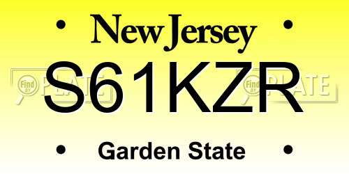 S61KZR New Jersey License Plate
