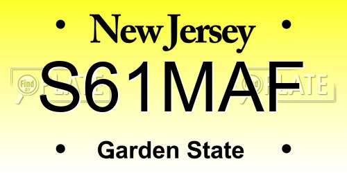 S61MAF New Jersey License Plate