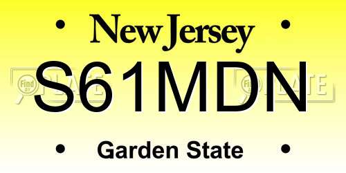 S61MDN New Jersey License Plate