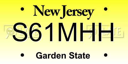 S61MHH New Jersey License Plate