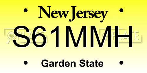 S61MMH New Jersey License Plate