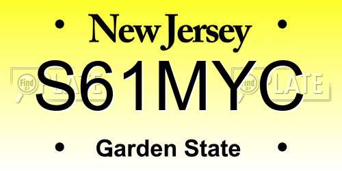 S61MYC New Jersey License Plate