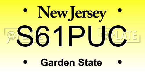 S61PUC New Jersey License Plate