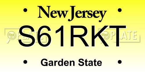 S61RKT New Jersey License Plate