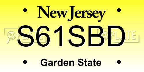 S61SBD New Jersey License Plate