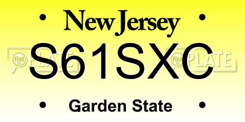 S61SXC New Jersey License Plate