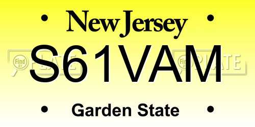 S61VAM New Jersey License Plate