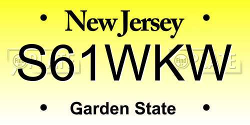 S61WKW New Jersey License Plate