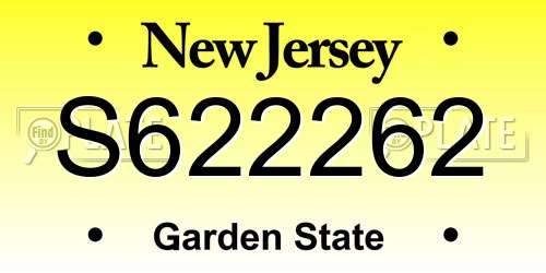 S622262 New Jersey License Plate