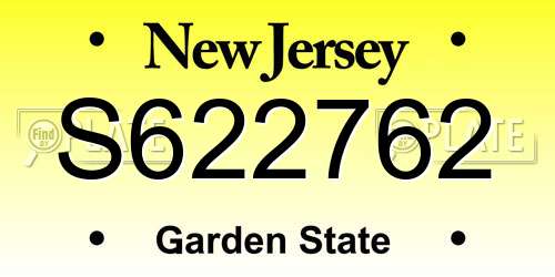 S622762 New Jersey License Plate