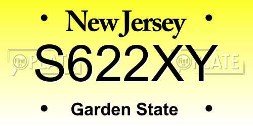 S622XY New Jersey License Plate