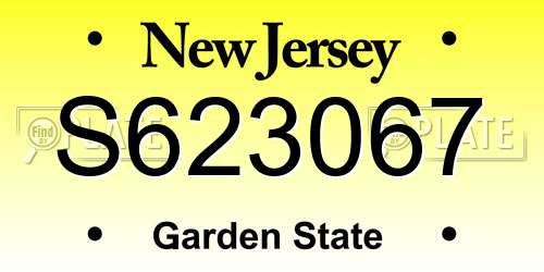 S623067 New Jersey License Plate