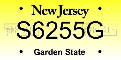 S6255G New Jersey License Plate