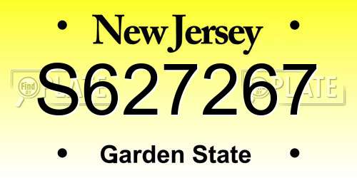 S627267 New Jersey License Plate