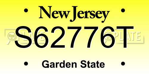 S62776T New Jersey License Plate
