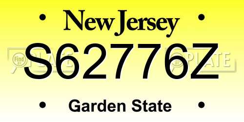 S62776Z New Jersey License Plate