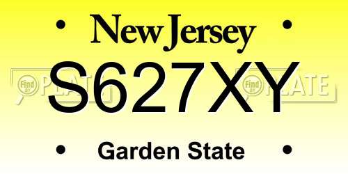 S627XY New Jersey License Plate