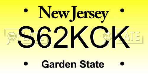 S62KCK New Jersey License Plate