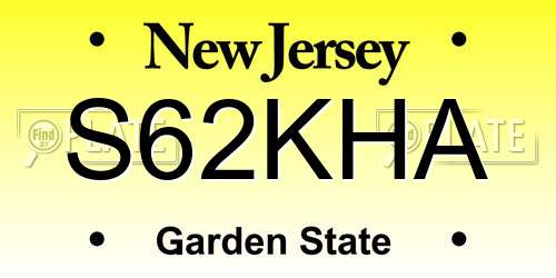 S62KHA New Jersey License Plate